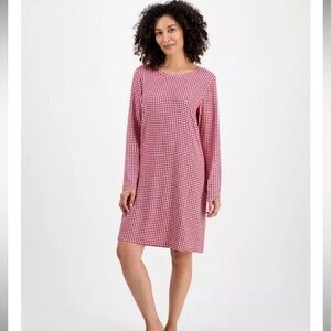 Red Gingham Long Sleeve Dress